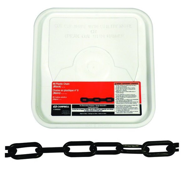 Campbell 8 Black Plastic Decorative Chain 029 in D 15 in T0990856